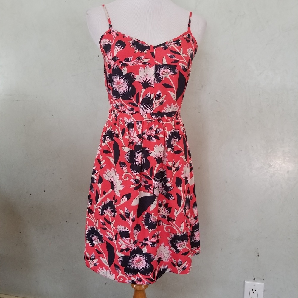 J.Crew floral spaghetti strap summer dress women's size 2 (D33)